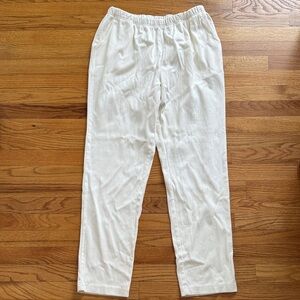 L.L. Bean Women's Perfect Fit Pull On Pants Ivory Denim Size Large Style 292572